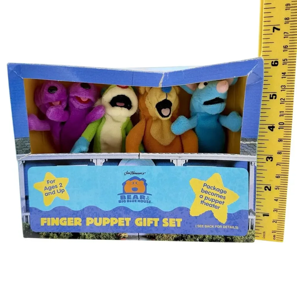 Vintage Bear in the Big Blue House Finger Puppet Gift Set NEW NOS Applause 32902